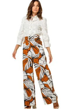 Vrouwen Caroline Biss 1508-39 / Broek In Katoen, Wijd Been, High Waist