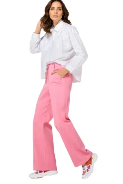 Vrouwen Caroline Biss 1579-71 / Comfortabele Broek In Katoen, Wijd Been, Normal Waist