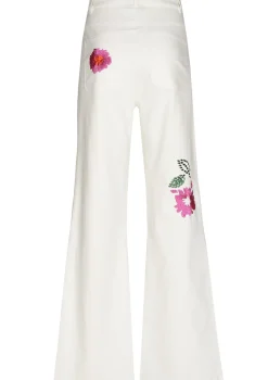 Vrouwen Caroline Biss 1509-69 / Comfortabele Jeans Met Broderie, Flared Leg, Normal Waist