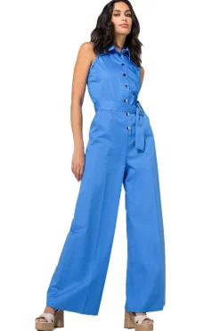 Vrouwen Caroline Biss 1577-27 / Comfortabele Jumpsuit In Katoen, Enkellengte, Wijd Been