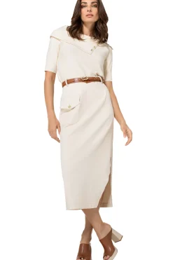 Vrouwen Caroline Biss 1713-34 / Comfortabele Rechte Midi Rok, Jeanslook