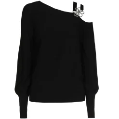 Vrouwen Caroline Biss 1257-10 / Elegante Fijn Gebreide Pull Met Schoudereffect