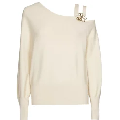 Vrouwen Caroline Biss 1257-34 / Elegante Fijn Gebreide Pull Met Schoudereffect