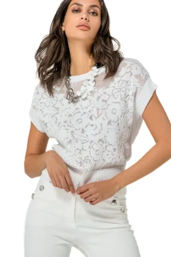 Vrouwen Caroline Biss 1266-91 / Elegante Half Doorschijnende Top