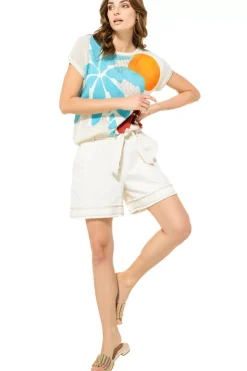 Vrouwen Caroline Biss 3202-89 / Half Doorzichtige Gebreide Zomerse Pull