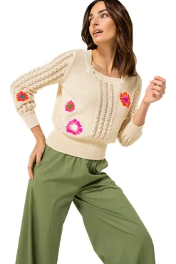 Vrouwen Caroline Biss 1222-34 / Katoenen Pull Met Broderie