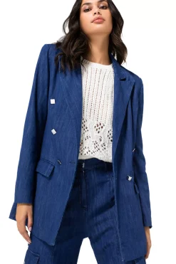 Vrouwen Caroline Biss 1816-24 / Licht Aansluitende Lange Soepele Jeansblazer