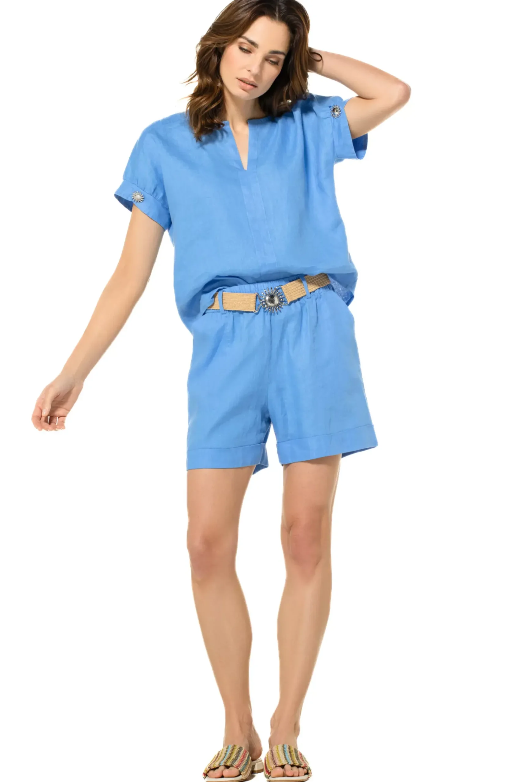 Vrouwen Caroline Biss 3568-24 / Linnen Short, Normal Waist