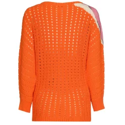 Vrouwen Caroline Biss 1280-69 / Los Gebreide Lange Pull Met Opdruk