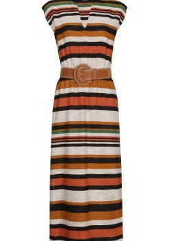 Vrouwen Caroline Biss 1155-39 / Rechtvallende Comfortabele Midi Jurk