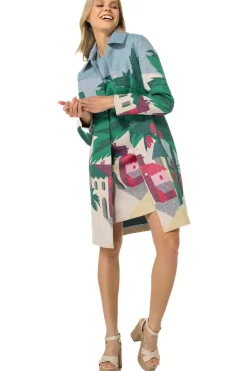 Vrouwen Caroline Biss 1152-69 / Rechtvallende Jurk In Katoen Met Allover Print