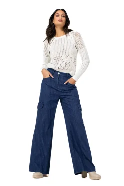 Vrouwen Caroline Biss 1512-24 / Soepelvallende Cargojeans, Wijd Been, Normal Waist
