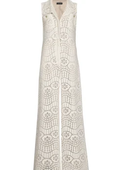 Vrouwen Caroline Biss 1543-34 / Soepelvallende Jumpsuit In Crochet, Wijd Been