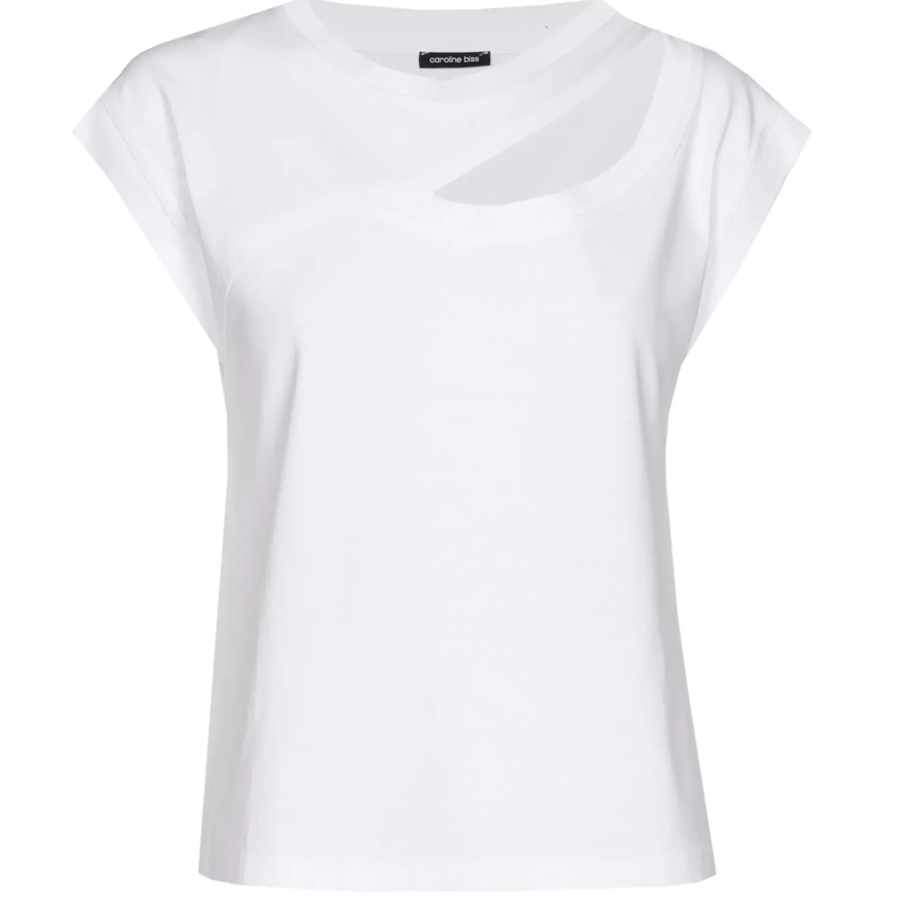 Vrouwen Caroline Biss 1981-90 / T-Shirt In Katoen Met Schoudereffect