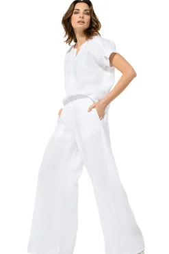 Vrouwen Caroline Biss 3571-90 / Wijde Broek In Linnen, Normal Waist