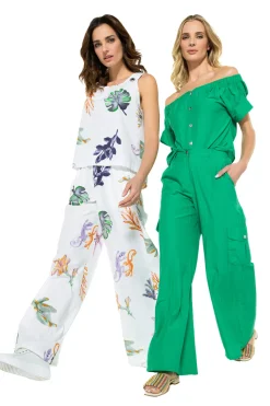 Vrouwen Caroline Biss 3554-61 / Wijde Broek Katoenmix, Normal Waist